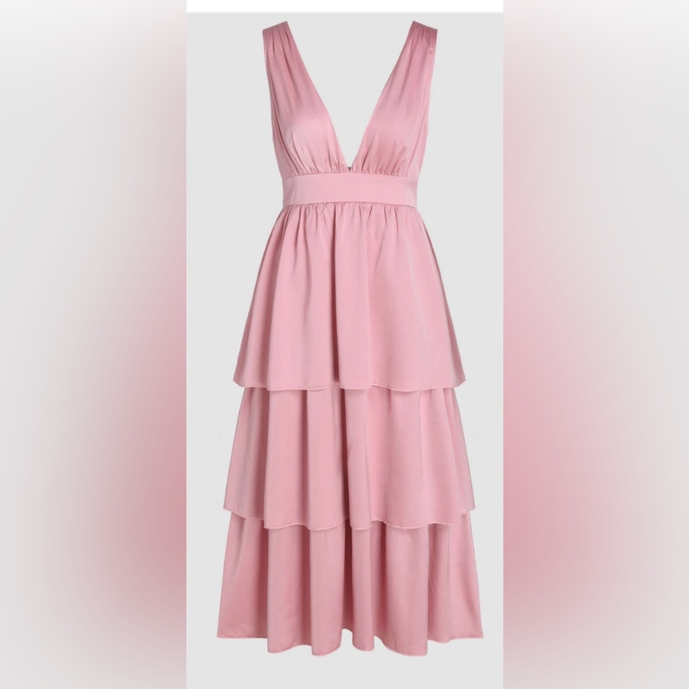 NWT Cider Dusty Rose Ruched Tier Dress